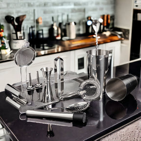 A Cocktail Set with Stand that Truly Stands Out! - Silver Color
