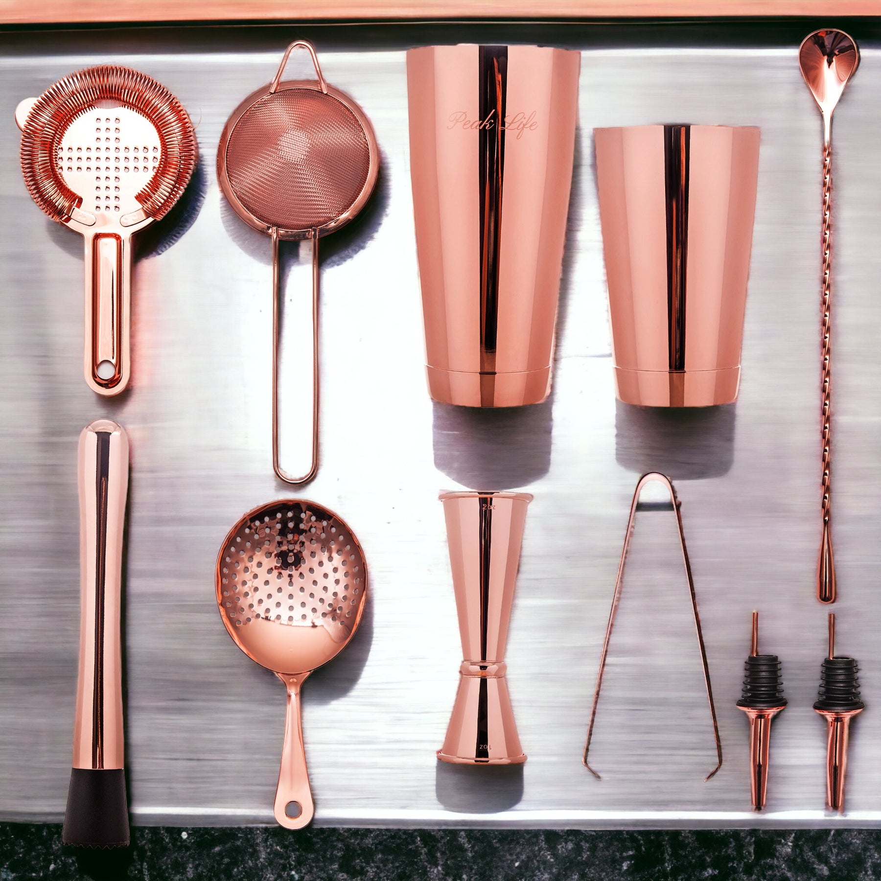 A Cocktail Set with Stand that Truly Stands Out! - Copper Color